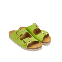Load image into Gallery viewer, Green Tea two-straps ALBERTO BIG BUCKLE made with eco-leather