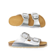 Charger l'image dans la galerie, Champagne two-straps ALBERTO BIG BUCKLE made with eco-leather