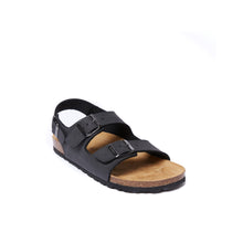 Charger l'image dans la galerie, Black sandals CARLOS made with eco-leather