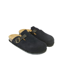 Carica l'immagine nel visualizzatore di Gallery, Navy sabot clogs NOE made with suede leather