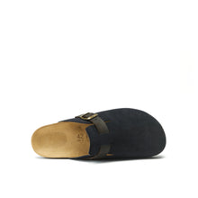 Carica l'immagine nel visualizzatore di Gallery, Navy sabot clogs NOE made with suede leather