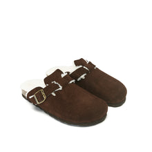 Charger l'image dans la galerie, Dark Brown sabot clogs NOE made with suede leather