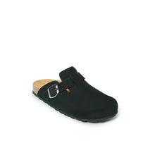 Carica l'immagine nel visualizzatore di Gallery, Black sabot clogs NOE made with nubuck leather