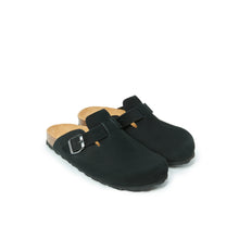 Carica l'immagine nel visualizzatore di Gallery, Black sabot clogs NOE made with nubuck leather