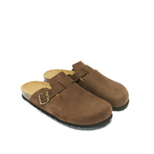 Load image into Gallery viewer, Brown sabot clogs NOE made with nubuck leather