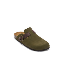 Charger l'image dans la galerie, Moss Green sabot clogs NOE made with suede leather
