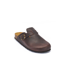 Carica l'immagine nel visualizzatore di Gallery, Dark Brown sabot clogs NOE made with oiled leather