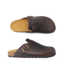 Carica l'immagine nel visualizzatore di Gallery, Dark Brown sabot clogs NOE made with oiled leather