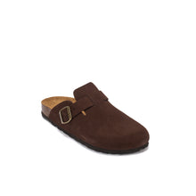 Carica l'immagine nel visualizzatore di Gallery, Dark Brown sabot clogs NOE made with suede leather