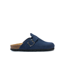 Load image into Gallery viewer, Navy sabot clogs NOE made with suede leather