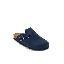 Load image into Gallery viewer, Navy sabot clogs NOE made with suede leather