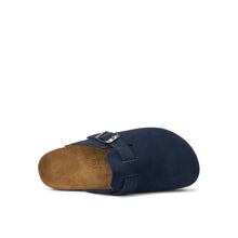Load image into Gallery viewer, Navy sabot clogs NOE made with suede leather