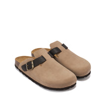 Load image into Gallery viewer, Taupe sabot clogs NOE made with suede leather