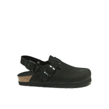 Carica l'immagine nel visualizzatore di Gallery, Black sabot clogs OSCAR made with nubuck leather