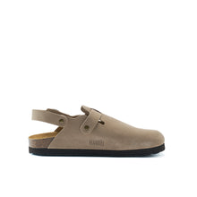 Load image into Gallery viewer, Taupe sabot clogs OSCAR made with suede leather