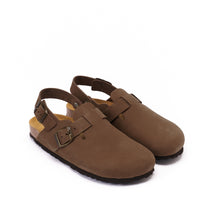 Load image into Gallery viewer, Dark Brown sabot clogs OSCAR made with nubuck leather