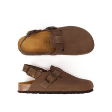 Load image into Gallery viewer, Dark Brown sabot clogs OSCAR made with nubuck leather