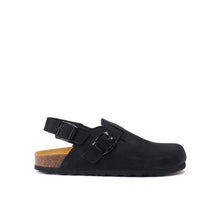 Charger l'image dans la galerie, Black sabot clogs OSCAR made with nubuck leather