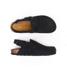Charger l'image dans la galerie, Black sabot clogs OSCAR made with nubuck leather