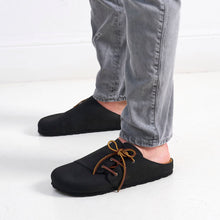 Charger l'image dans la galerie, Black sabot clogs ESTER made with nubuck leather