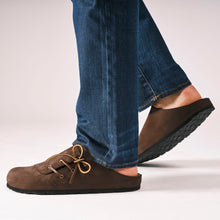 Carica l'immagine nel visualizzatore di Gallery, Dark Brown sabot clogs ESTER made with nubuck leather