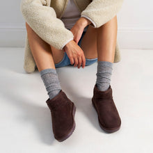 Load image into Gallery viewer, Chocolate winter boots RITA made with microfibre
