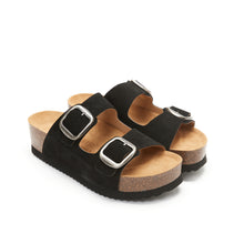 Charger l&#39;image dans la galerie, Sandale à deux lanières ZOE en daim noir
