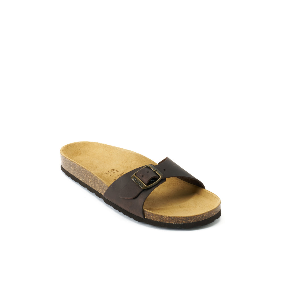 AGATA OILED LEATHER DARK BROWN