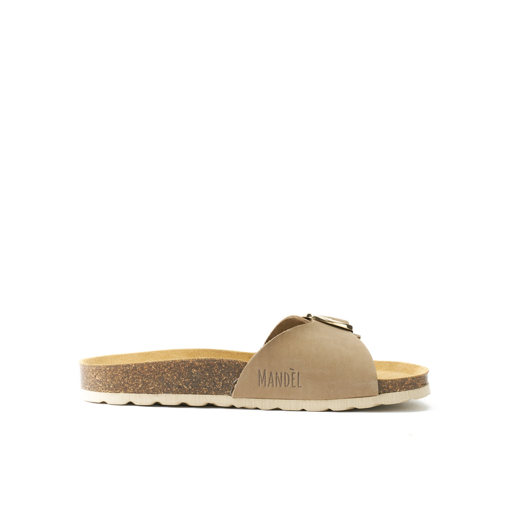 AGATA BIG BUCKLE NUBUCK TAUPE