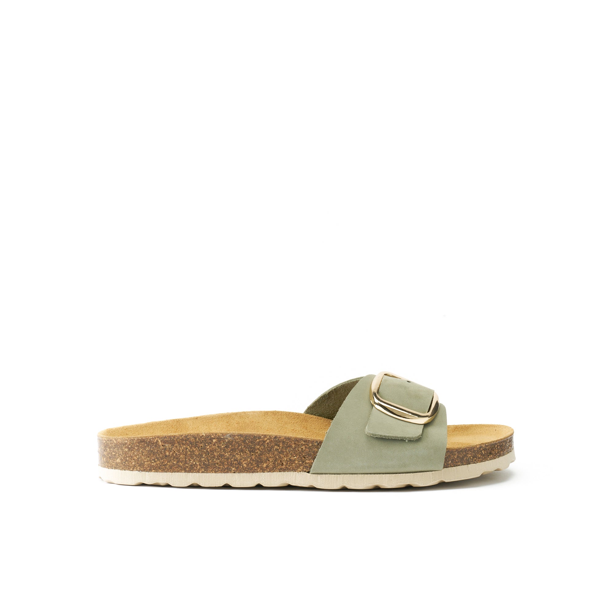 AGATA BIG BUCKLE NUBUCK OLIVE GREEN