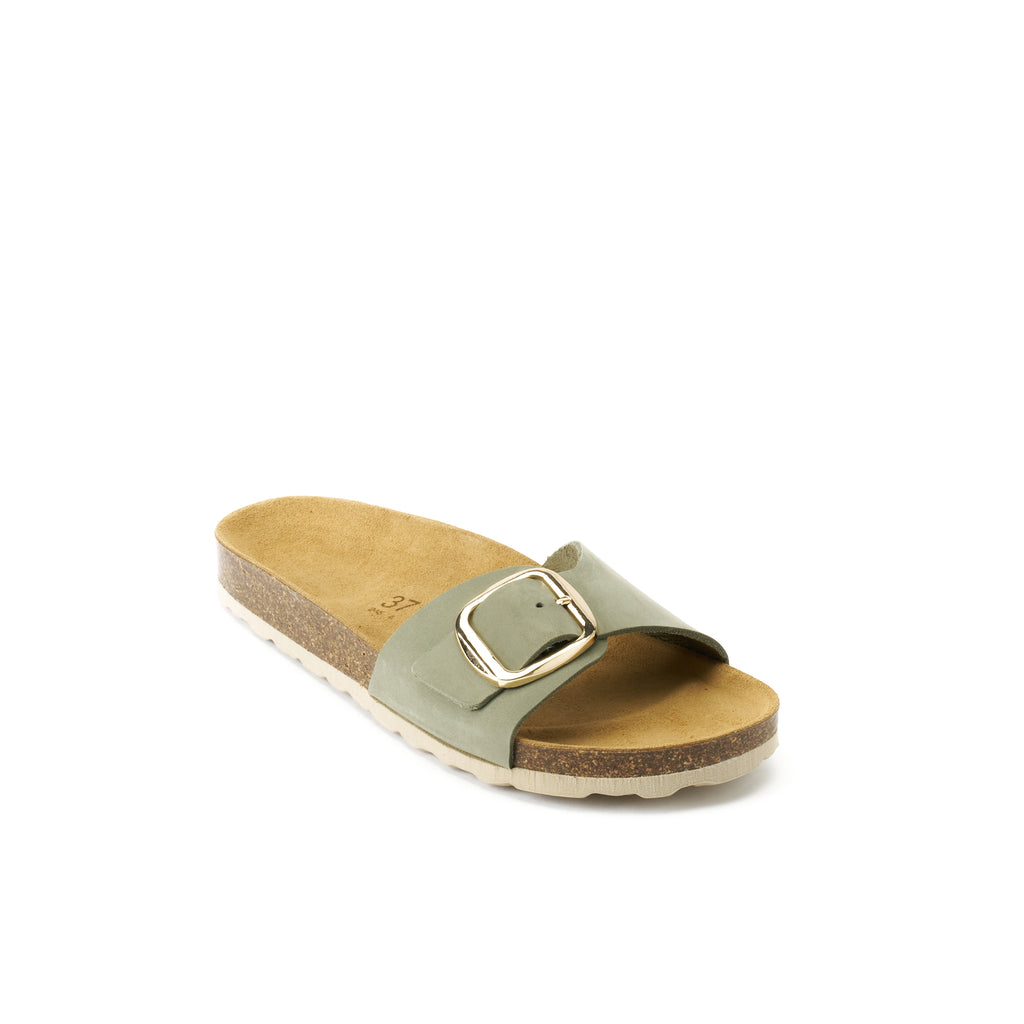 AGATA BIG BUCKLE NUBUCK OLIVE GREEN