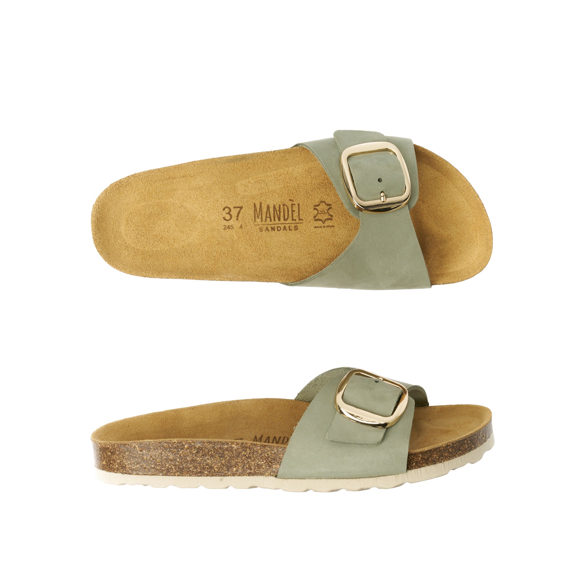 AGATA BIG BUCKLE NUBUCK OLIVE GREEN