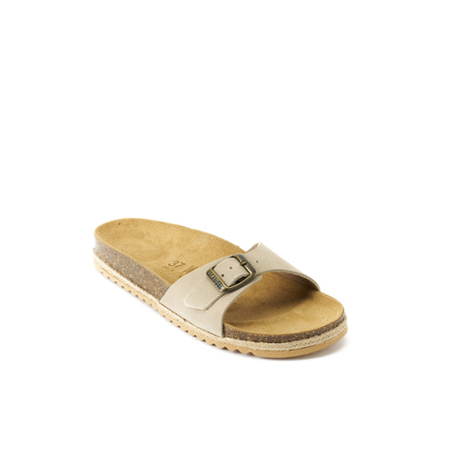 AGATA BIG BUCKLE NUBUCK BEIGE
