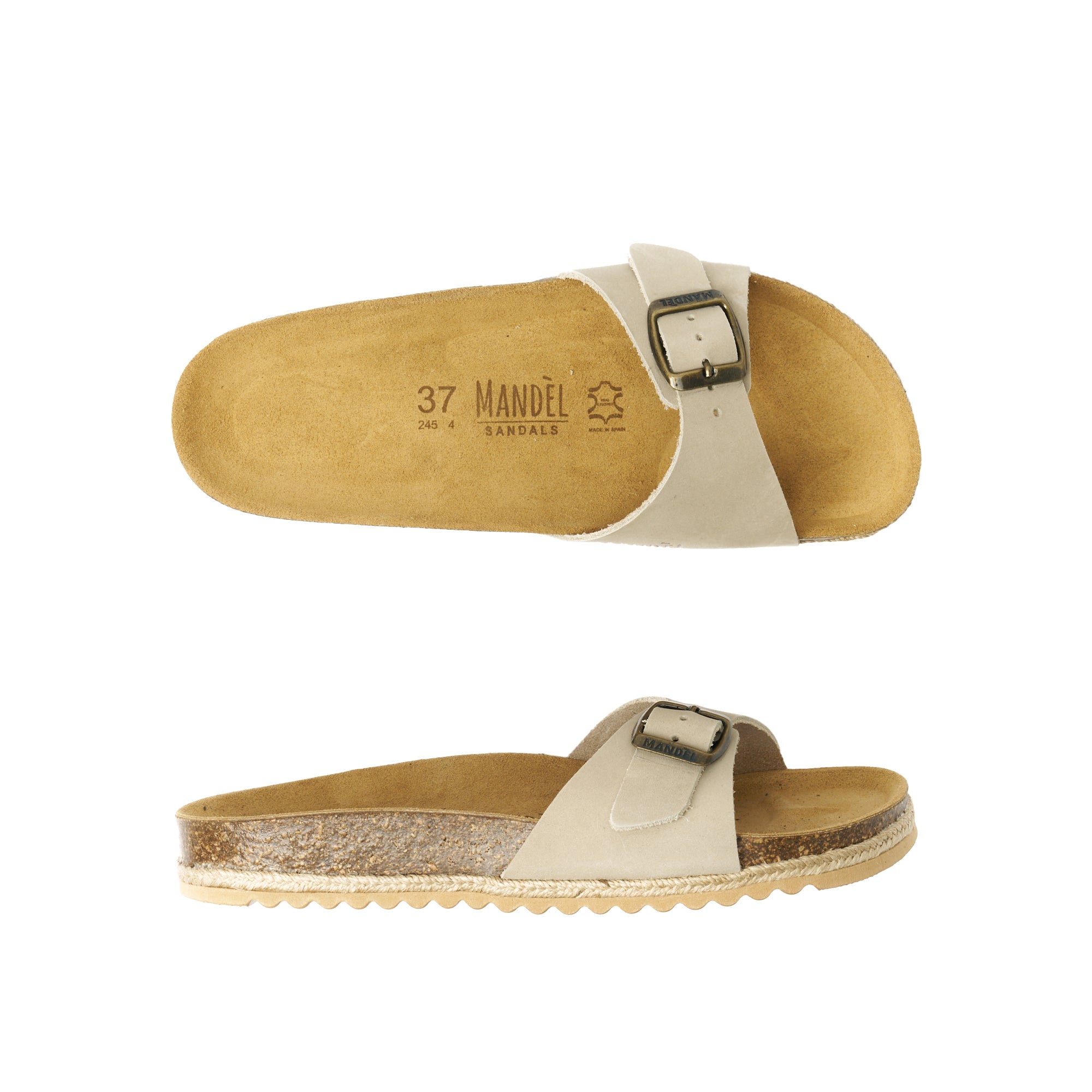 AGATA BIG BUCKLE NUBUCK BEIGE