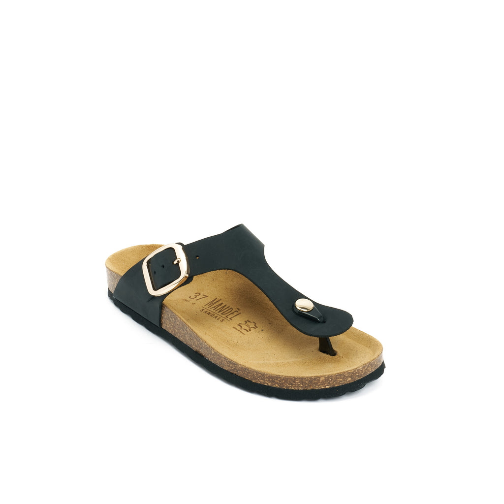 BLANCA BIG BUCKLE OILED LEATHER BLACK