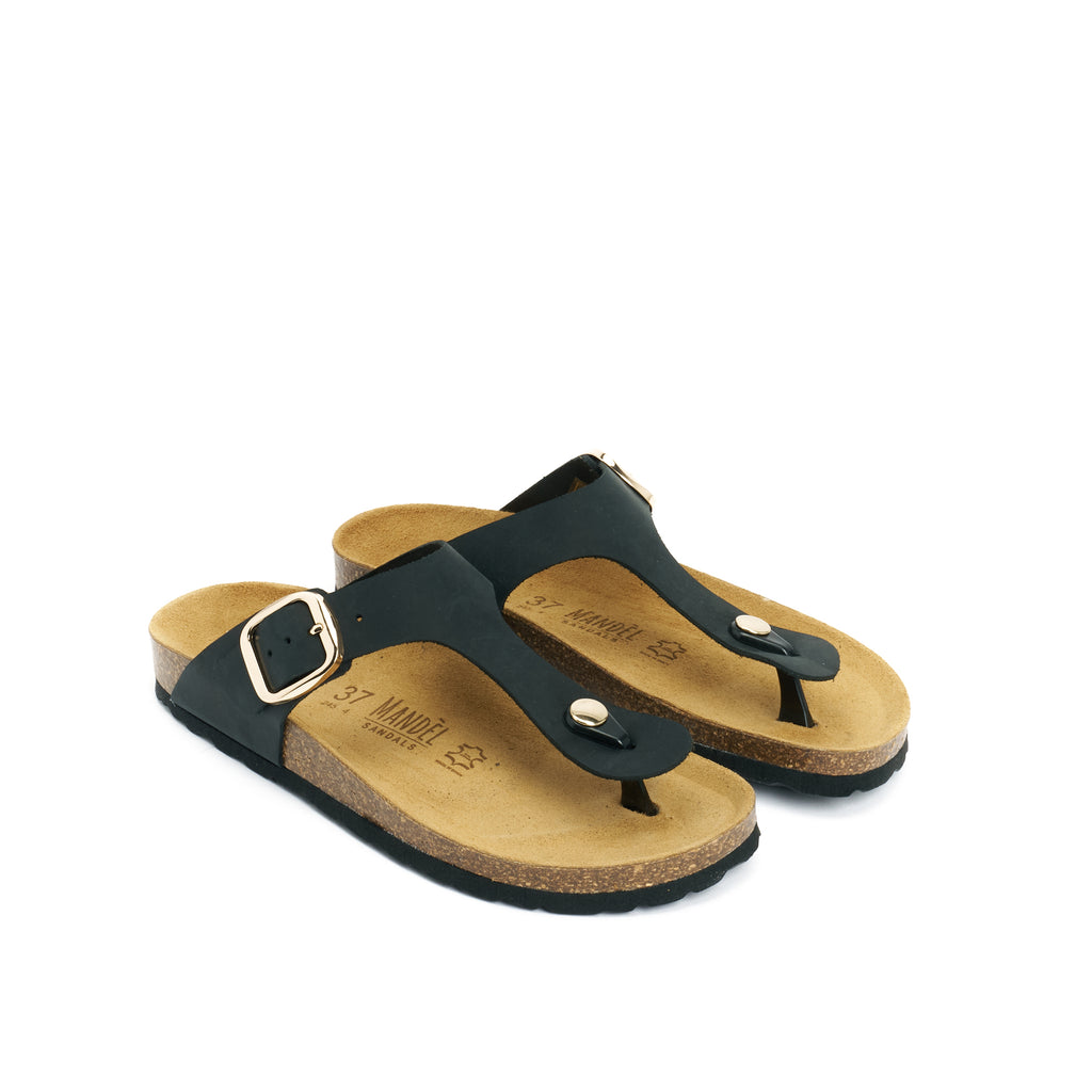 BLANCA BIG BUCKLE OILED LEATHER BLACK
