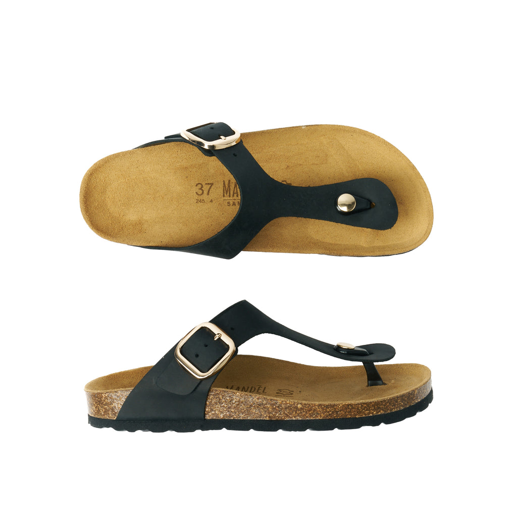 BLANCA BIG BUCKLE OILED LEATHER BLACK