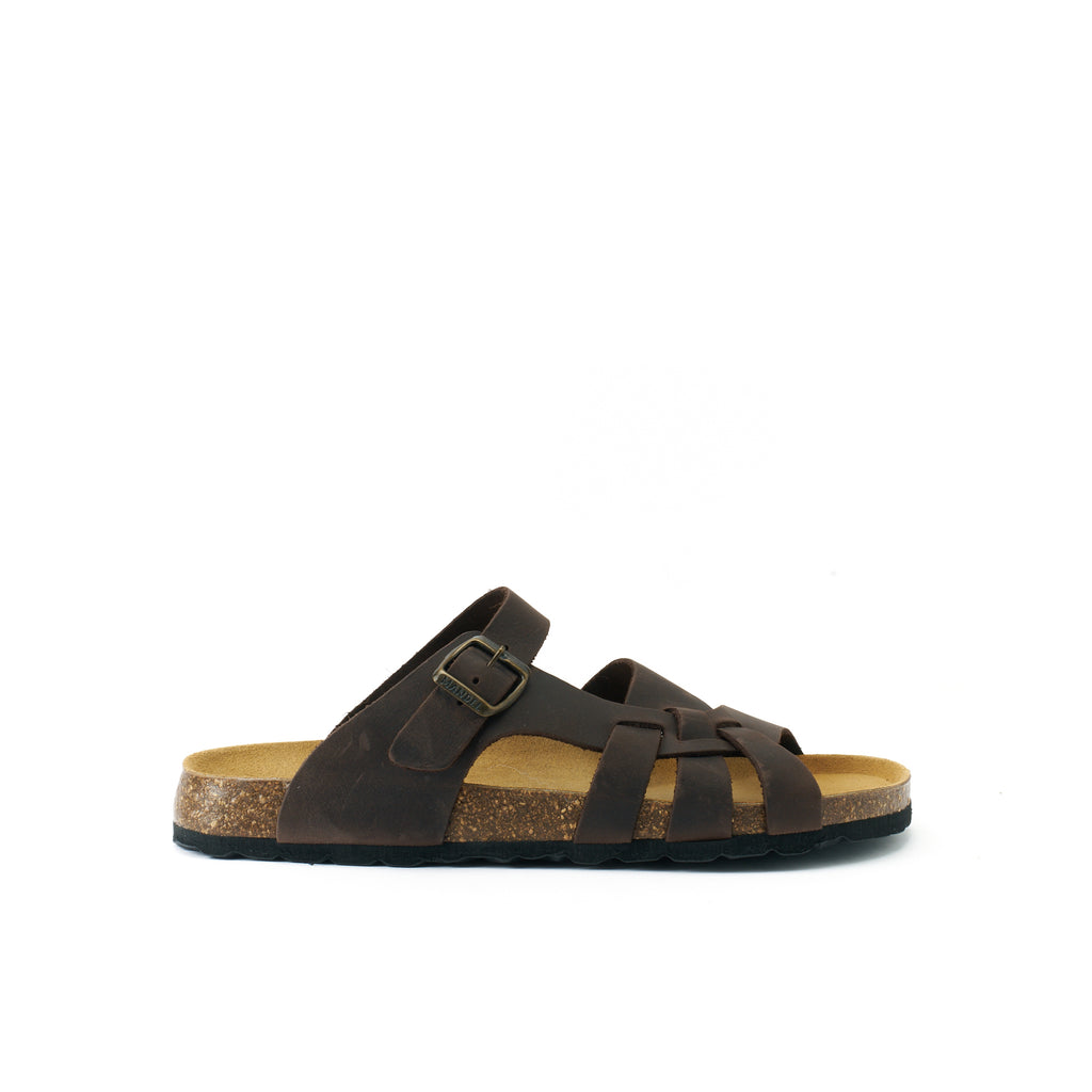 ALVARO OILED LEATHER DARK BROWN