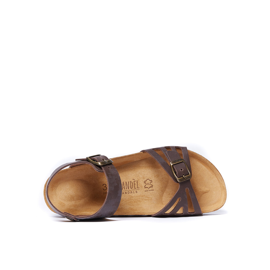 NEVA OILED LEATHER DARK BROWN