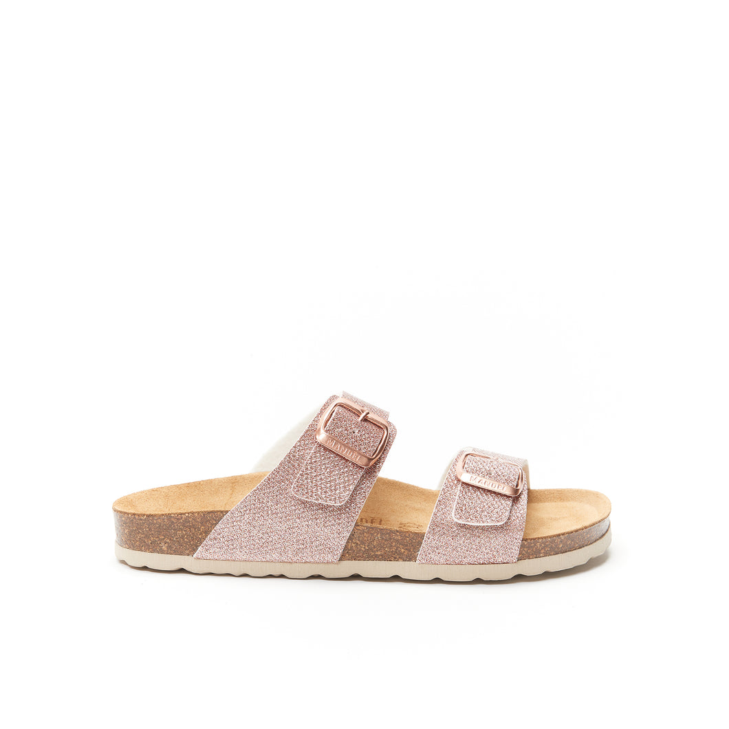 Pink two-straps LORA made with eco-leather