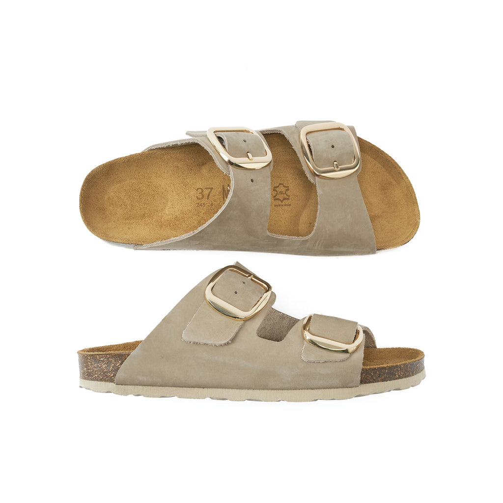 ALBERTO BIG BUCKLE NUBUCK TAUPE