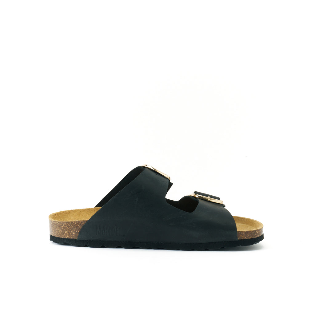 ALBERTO BIG BUCKLE OILED LEATHER BLACK