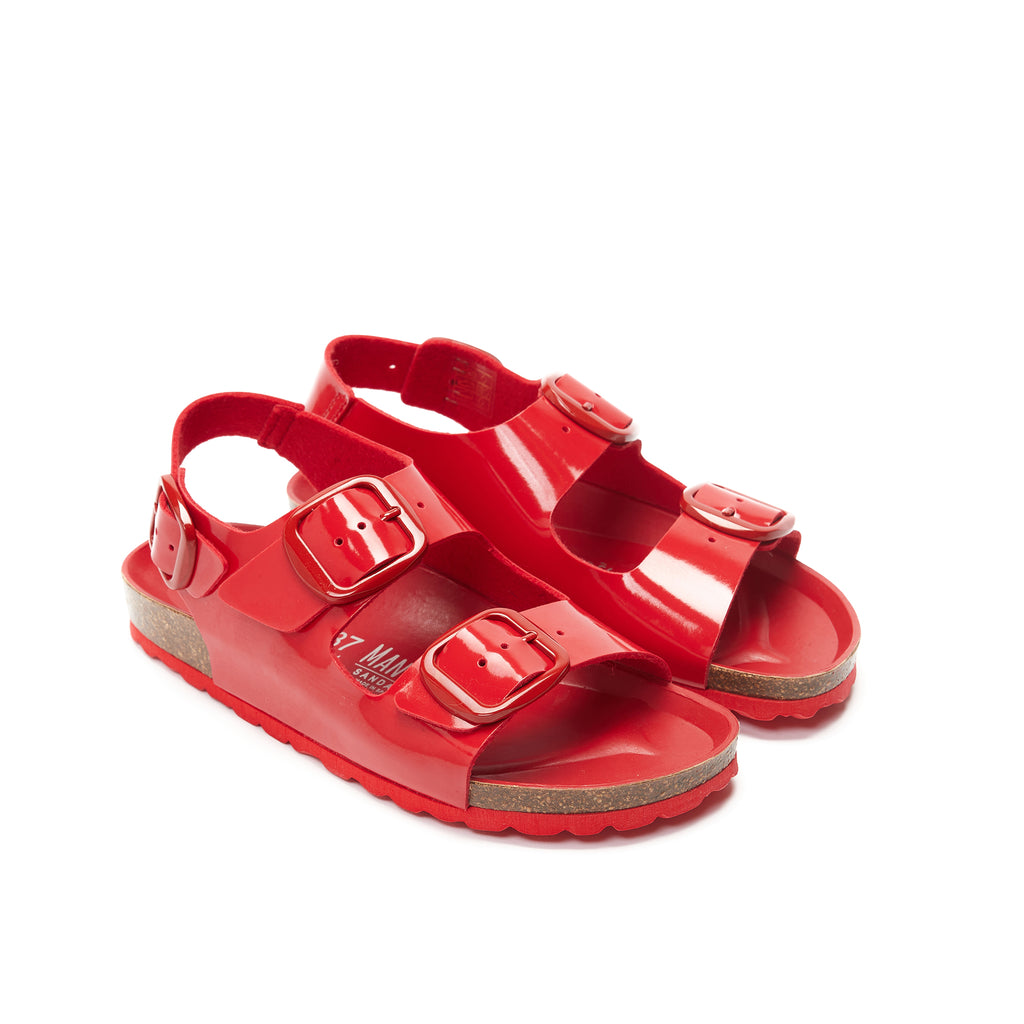 CARLOS BIG BUCKLE PATENT RED