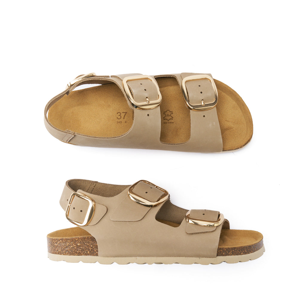 CARLOS BIG BUCKLE NUBUCK TAUPE