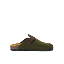 Charger l&#39;image dans la galerie, Moss Green sabot clogs NOE made with suede leather
