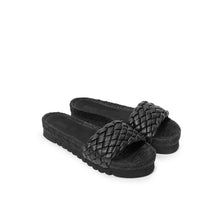 Load image into Gallery viewer, Black espadrilles LAIA made with microfibre
