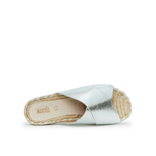 Load image into Gallery viewer, Silver espadrilles ZOE made with eco-leather
