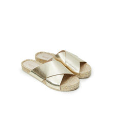 Load image into Gallery viewer, Gold espadrilles ZOE made with eco-leather
