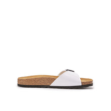 Load image into Gallery viewer, White single-strap sandals AGATA made with eco-leather
