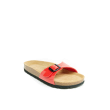 Load image into Gallery viewer, Red single-strap sandals AGATA made with eco-leather
